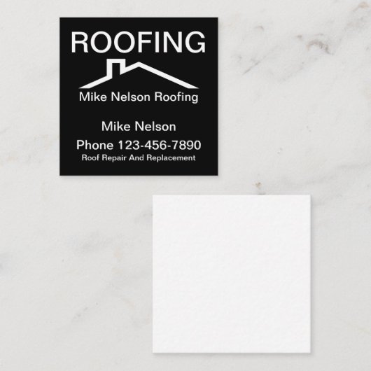 Minimale ontwerpdakbedekking vierkante visitekaartje (Voorkant / Achterkant)