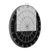 Minimale ontwerpkaart voor zwart Lijst Dartbord (Voorkant Links)