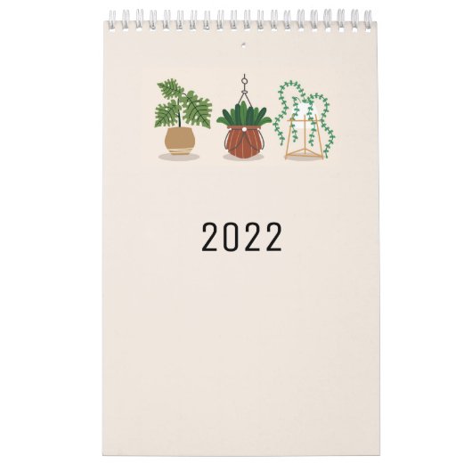 Minimale ontwerpkalender voor 2022 met wooncentral kalender (Hoes)