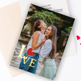 Minimale oogfoto Trendy Fake Lace Red Heart Folie Uitnodiging