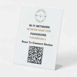 Minimale op maat gemaakte Logo QR-code Wifi Detail Reclamebord Met Voetstuk