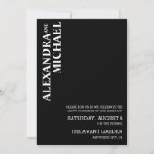 Minimale op zwarte en witte tekst gebaseerde bruil kaart (Voorkant)