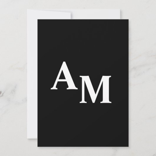 Minimale op zwarte en witte tekst gebaseerde bruil kaart (Achterkant)