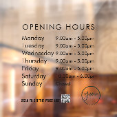 Minimale openingstijden Transparante vensterfolie Raamsticker (Vel 2)