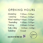 Minimale openingstijden Transparante vensterfolie Raamsticker (Vel 3)