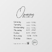 Minimale openingstijden Transparante vensterfolie Raamsticker (Vel)