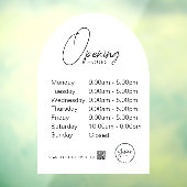 Minimale openingstijden transparante vensterfolie raamsticker (Vel 3)