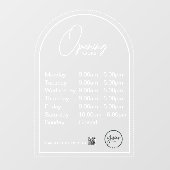 Minimale openingstijden Transparante Windows Cling Raamsticker (Vel)