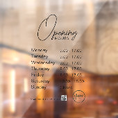 Minimale openingstijden Transparante Windows Cling Raamsticker (Vel 2)