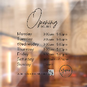 Minimale openingstijden Transparante Windows Cling Raamsticker (Vel 2)