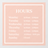 Minimale openingsuren roze raamfolie raamsticker (Vel)