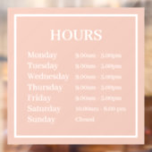 Minimale openingsuren roze raamfolie raamsticker (Vel 2)
