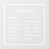 Minimale openingsuren transparante raamfolie raamsticker (Vel)