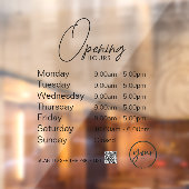 Minimale openingsuren Transparante vensterfolie Raamsticker (Vel 2)