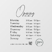 Minimale openingsuren Transparante vensterfolie Raamsticker (Vel)