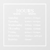 Minimale openingsuren Transparante vensterstickers Raamsticker (Vel)