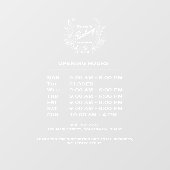 Minimale openinguren witte Logo Raamsticker (Vel)