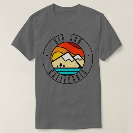 Minimale openlucht Big Sur California CA T-shirt (Design voorkant)
