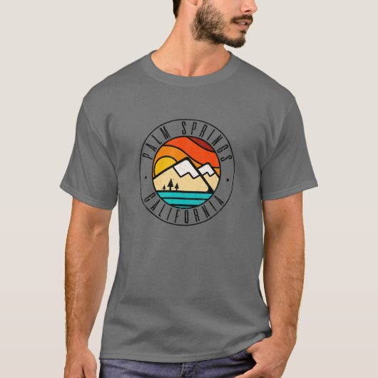 Minimale openluchtpalmen Californië T-shirt (Voorkant)