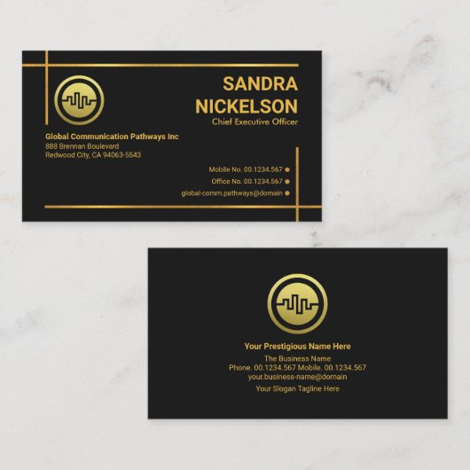 Minimale opstart-eigenaar van het moderne Gold Pho Visitekaartje (Voorkant / Achterkant)