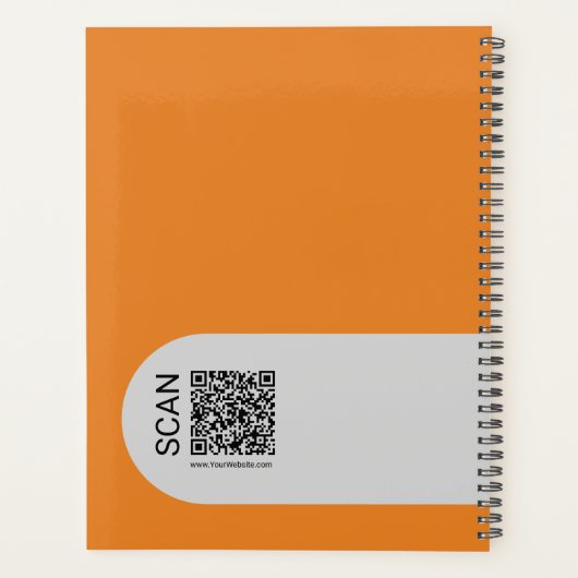 Minimale Oranje accenten Initialen Grijs Afspraak Planner (Achterkant)