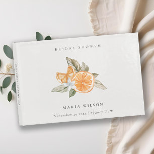 Minimale oranje blad Boho blad bruiloftsborrel Gastenboek