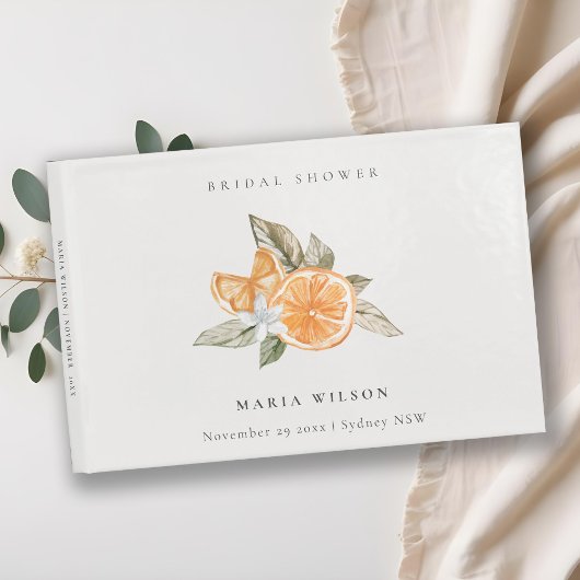 Minimale oranje blad Boho blad bruiloftsborrel Gastenboek