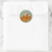 Minimale Oranje bladmansiroop met Logo Ronde Sticker (Tas)