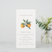 Minimale Oranje Boho Botanische Trouw Uitnodiging (Staand voorkant)