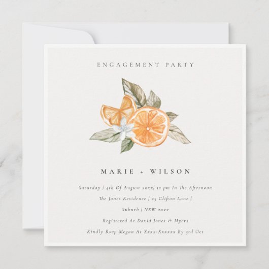 Minimale oranje boho botanische uitnodiging voor v (Voorkant)