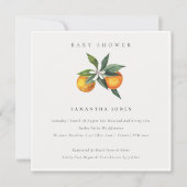Minimale Oranje botanische Boho-Baby shower uitnod Bedankkaart (Voorkant)