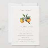 Minimale Oranje botanische Boho-Baby shower uitnod Bedankkaart (Voorkant)