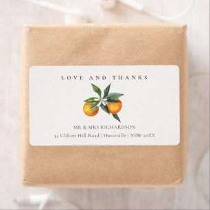 Minimale Oranje Botanische Boho Love Bedankt Weddi Etiket