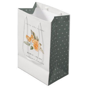 Minimale Oranje Botanische Boho Love Bedankt Weddi Medium Cadeauzakje