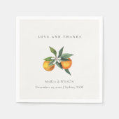 Minimale Oranje Botanische Boho Love Bedankt Weddi Servet (Voorkant)