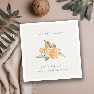 Minimale Oranje Botanische Boho Love Bedankt Weddi Servet