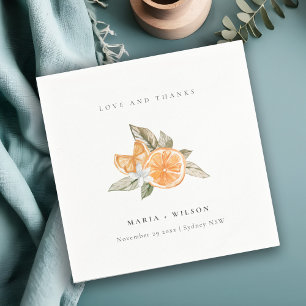 Minimale Oranje Botanische Boho Love Bedankt Weddi Servet