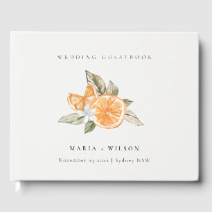 Minimale Oranje botanische boho-olievlek Gastenboek