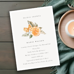 Minimale Oranje botanische Boho-Vrijgezellenfeest Bedankkaart