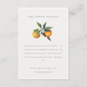 Minimale Oranje Botanische Boho Wedding Details Informatiekaartje (Voorkant)