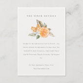 Minimale Oranje Botanische Boho Wedding Details Informatiekaartje (Voorkant)