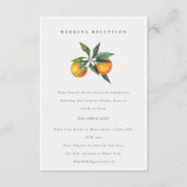 Minimale Oranje Botanische Boho Wedding Reception Informatiekaartje (Voorkant)