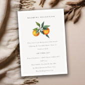 Minimale Oranje Botanische Boho Wedding Reception Informatiekaartje