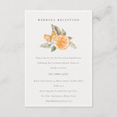 Minimale Oranje Botanische Boho Wedding Reception Informatiekaartje (Voorkant)