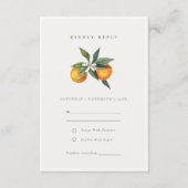 Minimale Oranje Botanische Boho Wedding RSVP Informatiekaartje (Voorkant)