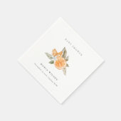 Minimale Oranje botanische Leafy Boho Baby shower Servet (Hoek)