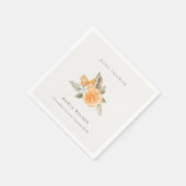 Minimale Oranje botanische Leafy Boho Baby shower Servet (Hoek)