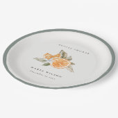 Minimale Oranje botanische Leafy Boho Vrijgezellen Papieren Bordje (Gekanteld)