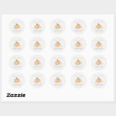 Minimale Oranje botanische Leafy Boho Vrijgezellen Ronde Sticker (Vel)