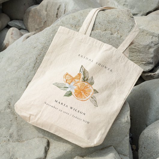 Minimale Oranje botanische Leafy Boho Vrijgezellen Tote Bag